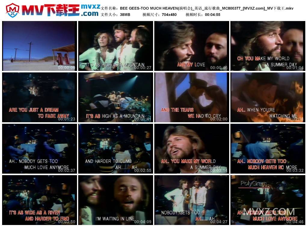 BEE GEES-TOO MUCH HEAVEN(演唱会)_英语_流行歌曲_MC800377